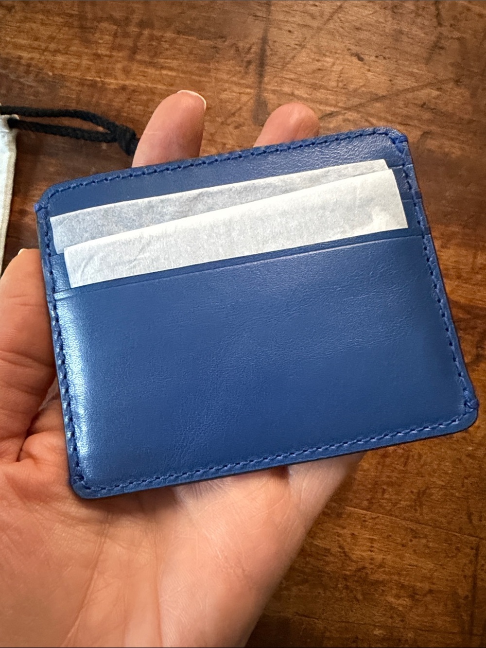 Madewell NWT Curved Card Case Leather Slim Glazed Walnut - Picture 5 of 7